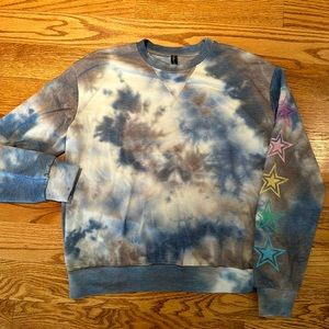 PixieLane cozy long sleeve top w/stars on sleeve womens xs